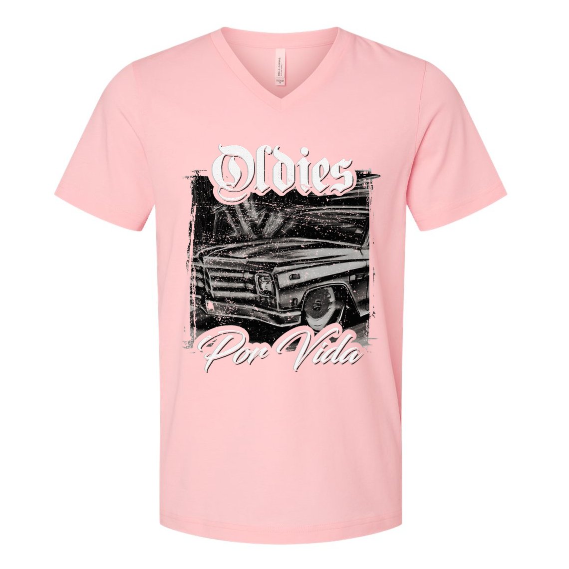 Oldies Por Vida Vintage Car Lowrider Mexican Chicano V-Neck T-Shirt