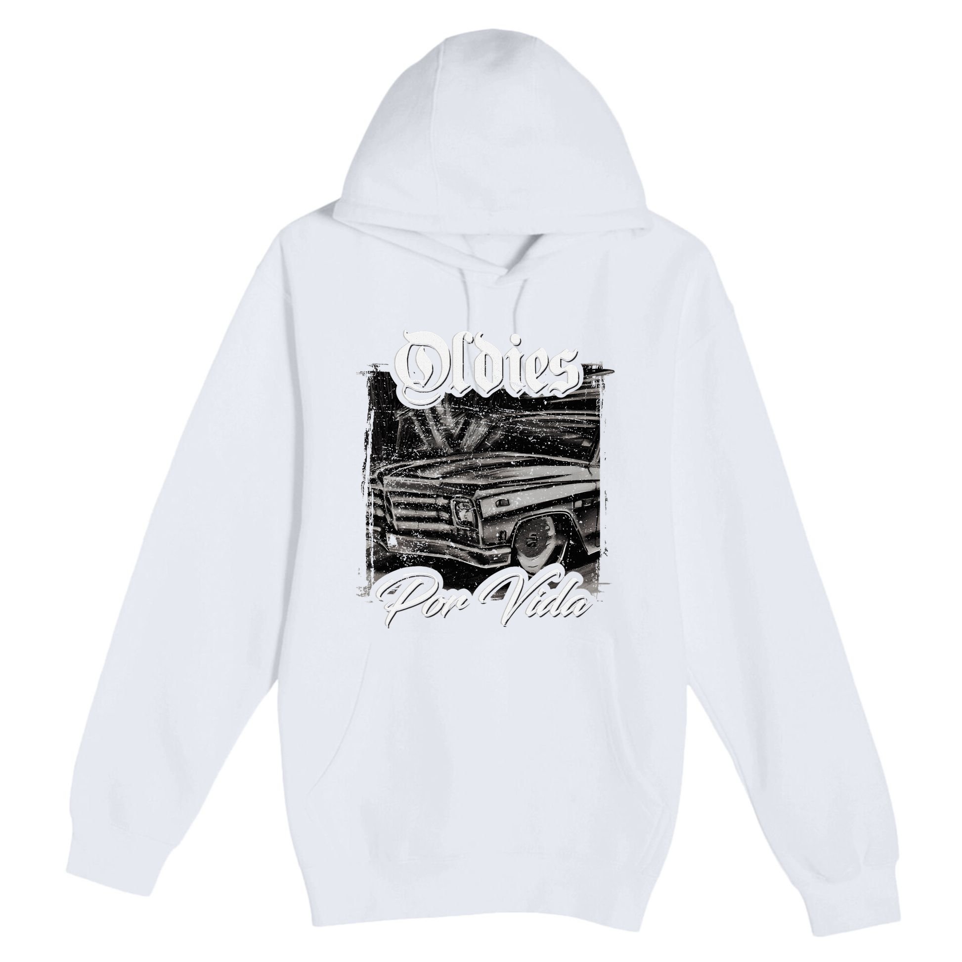Oldies Por Vida Vintage Car Lowrider Mexican Chicano Premium Pullover Hoodie