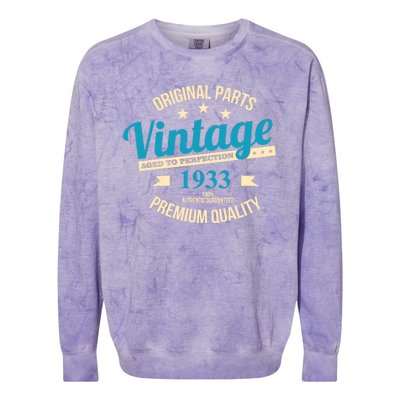 Original Parts Vintage 1933 90th Birthday Colorblast Crewneck Sweatshirt