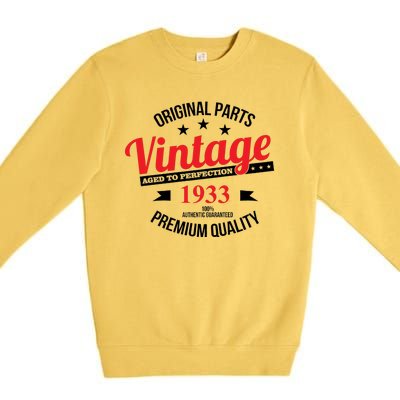 Original Parts Vintage 1933 90th Birthday Premium Crewneck Sweatshirt