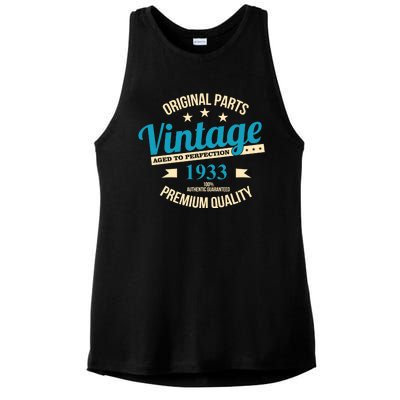 Original Parts Vintage 1933 90th Birthday Ladies PosiCharge Tri-Blend Wicking Tank