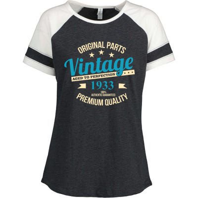 Original Parts Vintage 1933 90th Birthday Enza Ladies Jersey Colorblock Tee