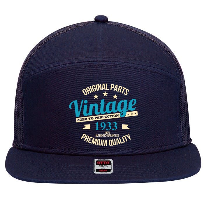 Original Parts Vintage 1933 90th Birthday 7 Panel Mesh Trucker Snapback Hat