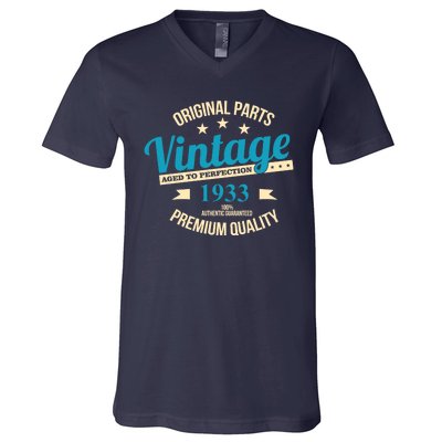 Original Parts Vintage 1933 90th Birthday V-Neck T-Shirt