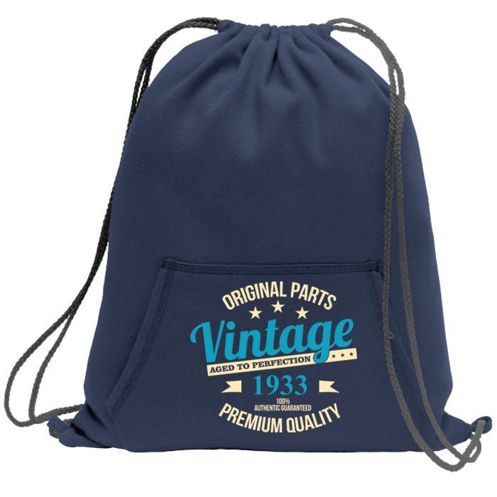 Original Parts Vintage 1933 90th Birthday Sweatshirt Cinch Pack Bag