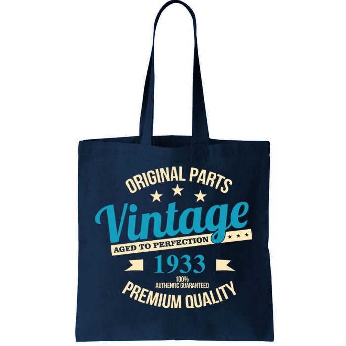 Original Parts Vintage 1933 90th Birthday Tote Bag