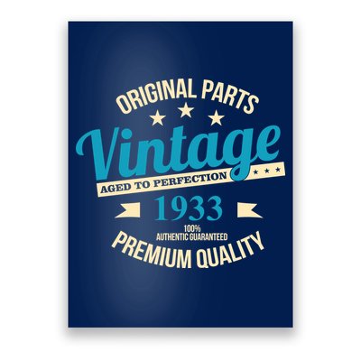 Original Parts Vintage 1933 90th Birthday Poster