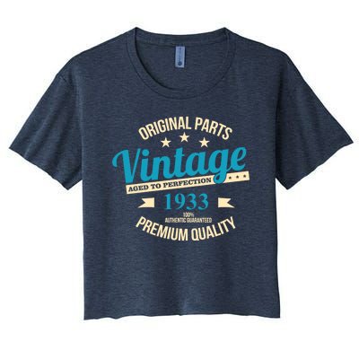 Original Parts Vintage 1933 90th Birthday Women's Crop Top Tee