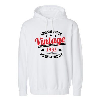 Original Parts Vintage 1933 90th Birthday Garment-Dyed Fleece Hoodie