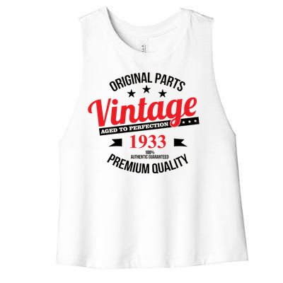 Original Parts Vintage 1933 90th Birthday Women's Racerback Cropped Tank