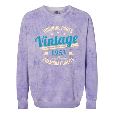 Original Parts Vintage 1953 70th Birthday Colorblast Crewneck Sweatshirt