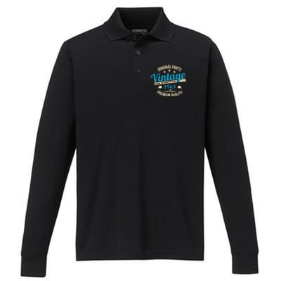 Original Parts Vintage 1963 60th Birthday Performance Long Sleeve Polo