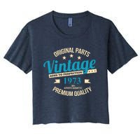 Original Parts Vintage 1973 50th Birthday Women's Crop Top Tee