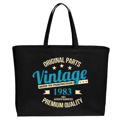 Original Parts Vintage 1983 40th Birthday Cotton Canvas Jumbo Tote