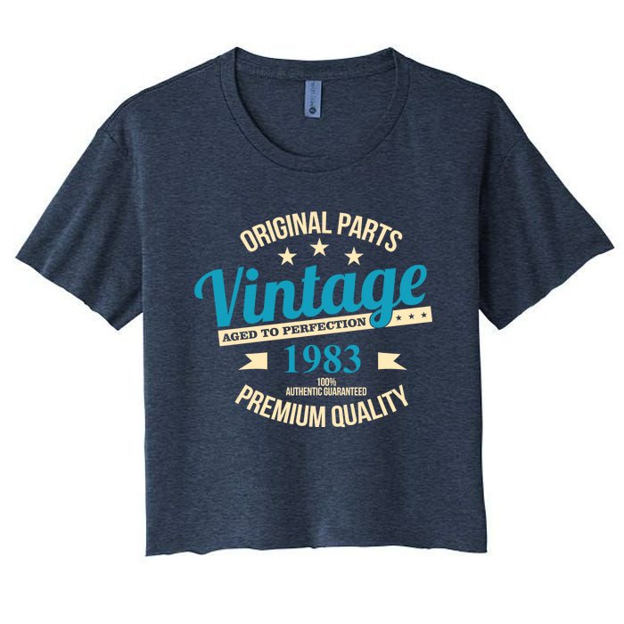 Original Parts Vintage 1983 40th Birthday Women's Crop Top Tee