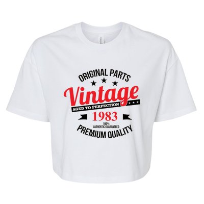 Original Parts Vintage 1983 40th Birthday Bella+Canvas Jersey Crop Tee