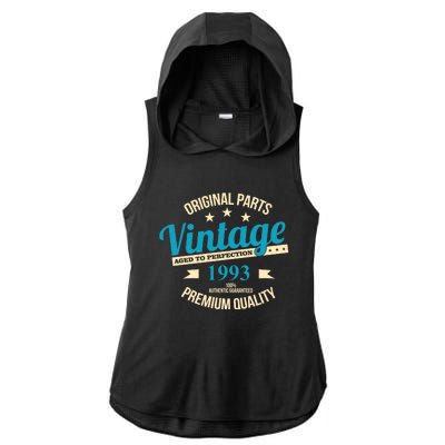 Original Parts Vintage 1993 30th Birthday Ladies PosiCharge Tri-Blend Wicking Draft Hoodie Tank