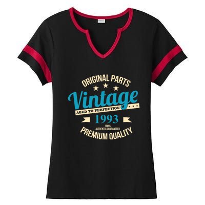 Original Parts Vintage 1993 30th Birthday Ladies Halftime Notch Neck Tee