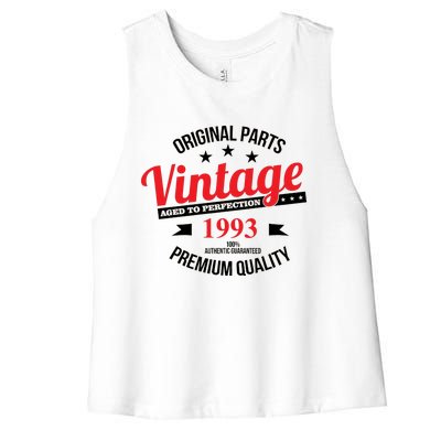 Original Parts Vintage 1993 30th Birthday Women's Racerback Cropped Tank