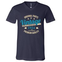 Original Parts Vintage 1924 100th Birthday V-Neck T-Shirt