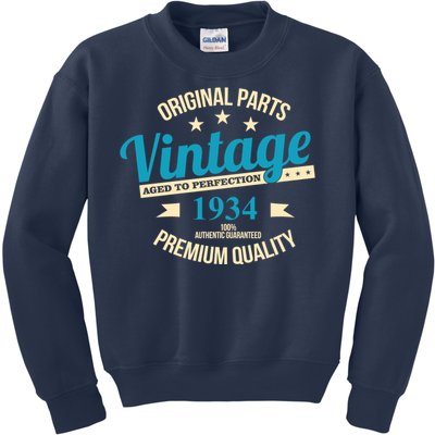 Original Parts Vintage 1934 90th Birthday Kids Sweatshirt