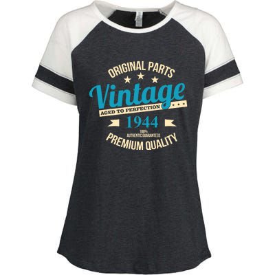 Original Parts Vintage 1944 80th Birthday Enza Ladies Jersey Colorblock Tee