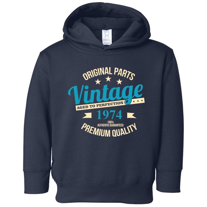 Original Parts Vintage 1974 50th Birthday Toddler Hoodie