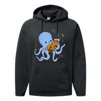 Octopus Playing Violin Performance Fleece Hoodie