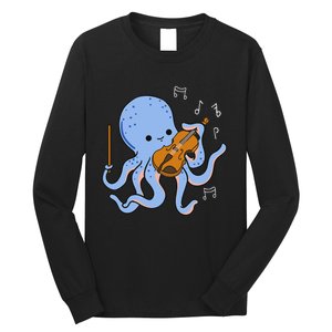 Octopus Playing Violin Long Sleeve Shirt