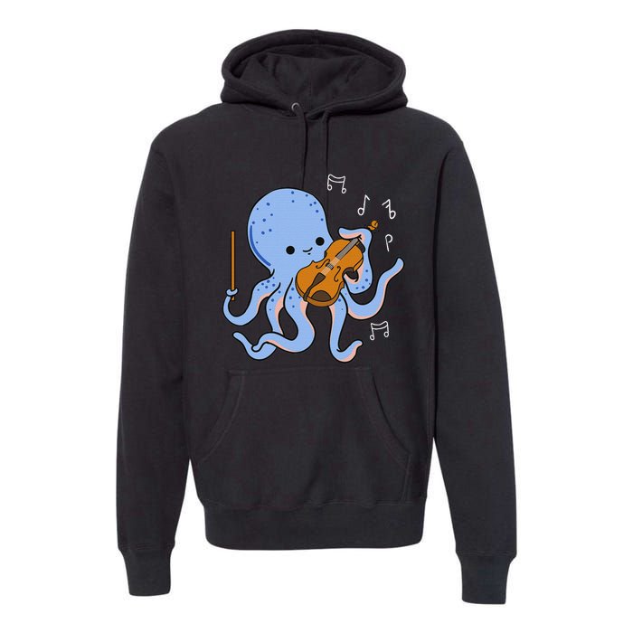 Octopus Playing Violin Premium Hoodie