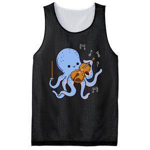 Octopus Playing Violin Mesh Reversible Basketball Jersey Tank