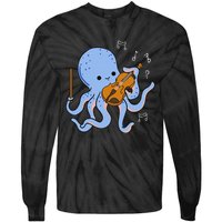 Octopus Playing Violin Tie-Dye Long Sleeve Shirt