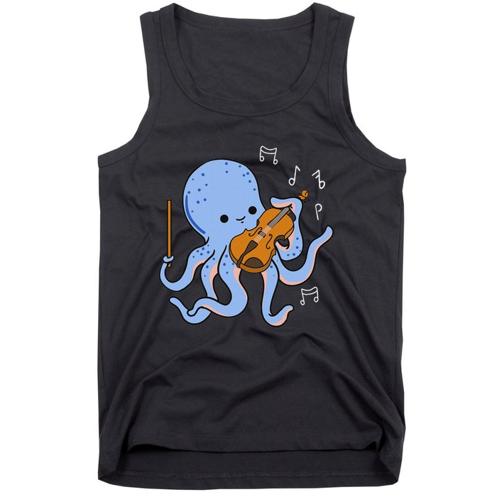 Octopus Playing Violin Tank Top