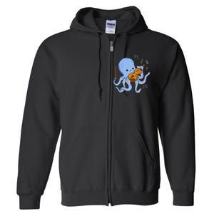 Octopus Playing Violin Full Zip Hoodie