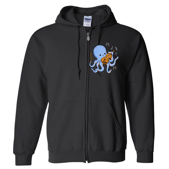 Octopus Playing Violin Full Zip Hoodie