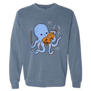 Octopus Playing Violin Garment-Dyed Sweatshirt