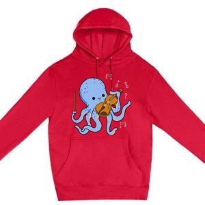 Octopus Playing Violin Premium Pullover Hoodie