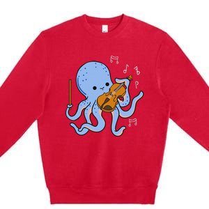 Octopus Playing Violin Premium Crewneck Sweatshirt