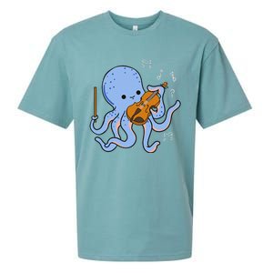 Octopus Playing Violin Sueded Cloud Jersey T-Shirt