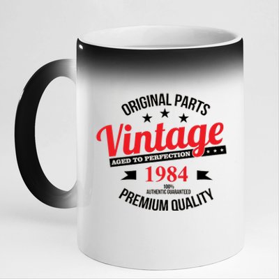 Original Parts Vintage 1984 40th Birthday 11oz Black Color Changing Mug