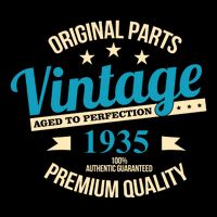 Original Parts Vintage 1935 90th Birthday Apron