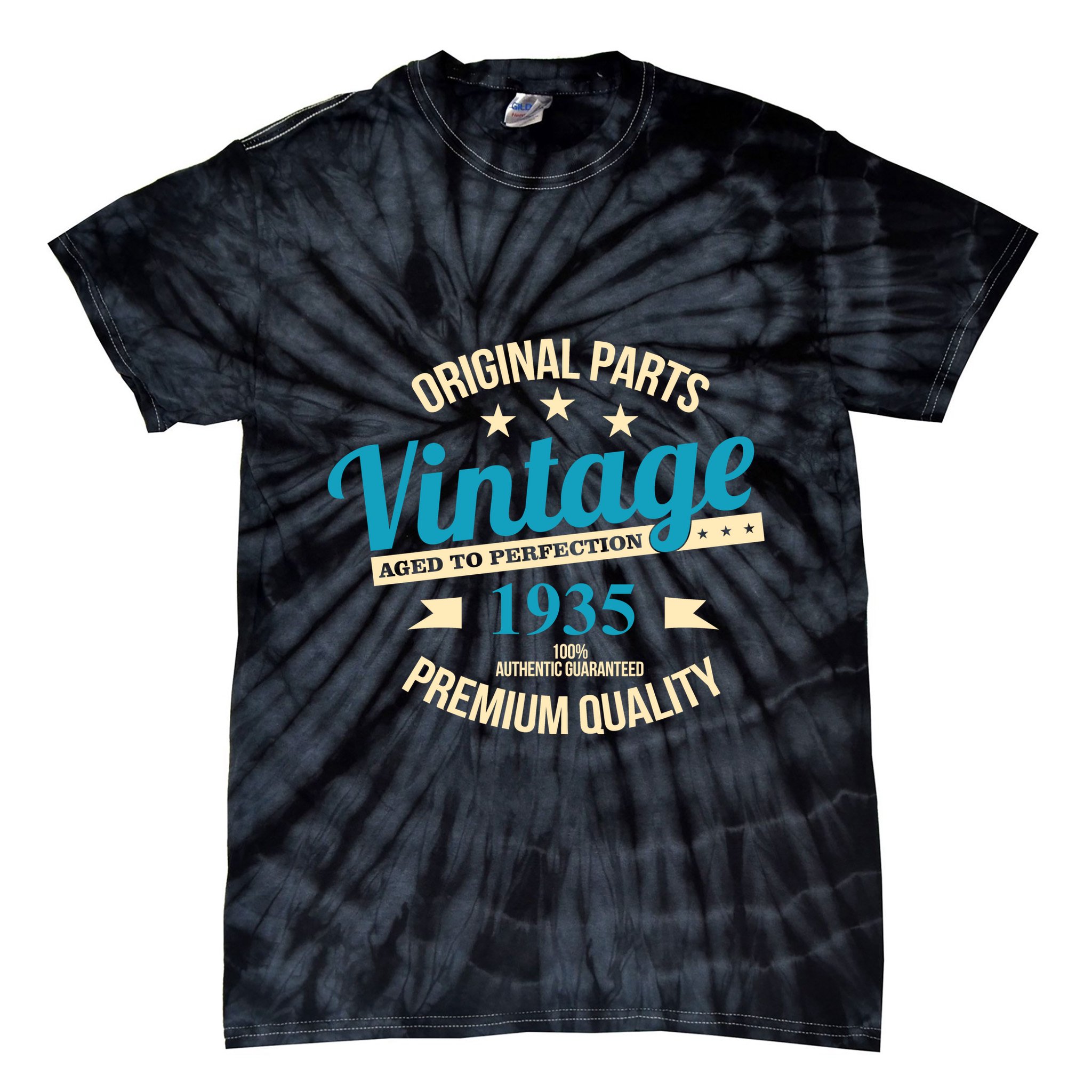 Original Parts Vintage 1935 90th Birthday Tie-Dye T-Shirt
