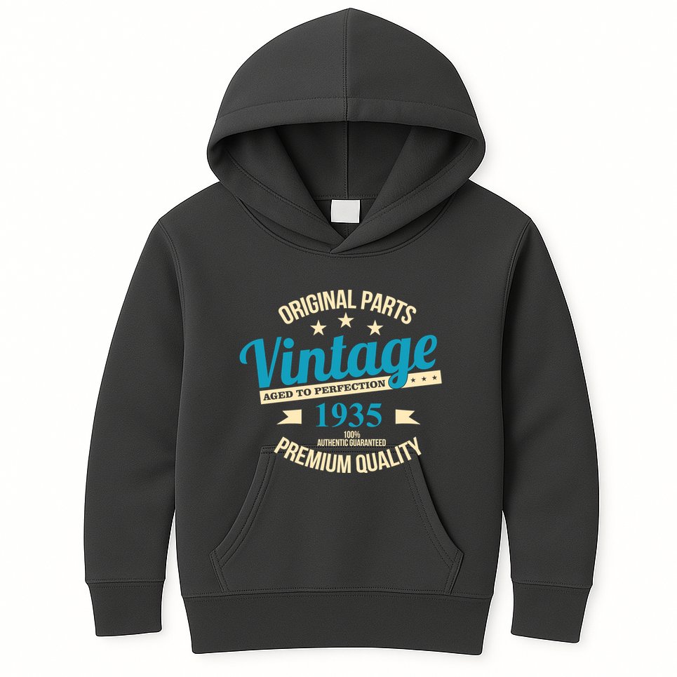 Original Parts Vintage 1935 90th Birthday Kids Hoodie