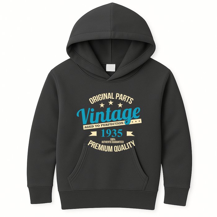 Original Parts Vintage 1935 90th Birthday Kids Hoodie