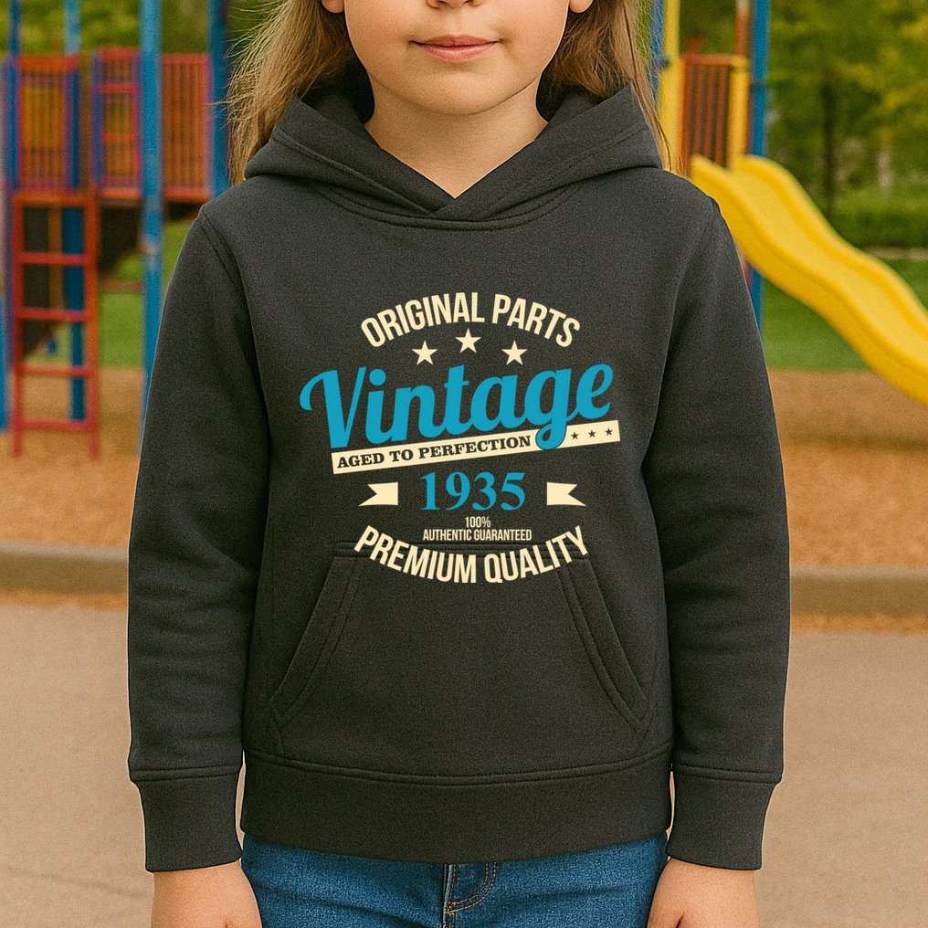 Original Parts Vintage 1935 90th Birthday Kids Hoodie