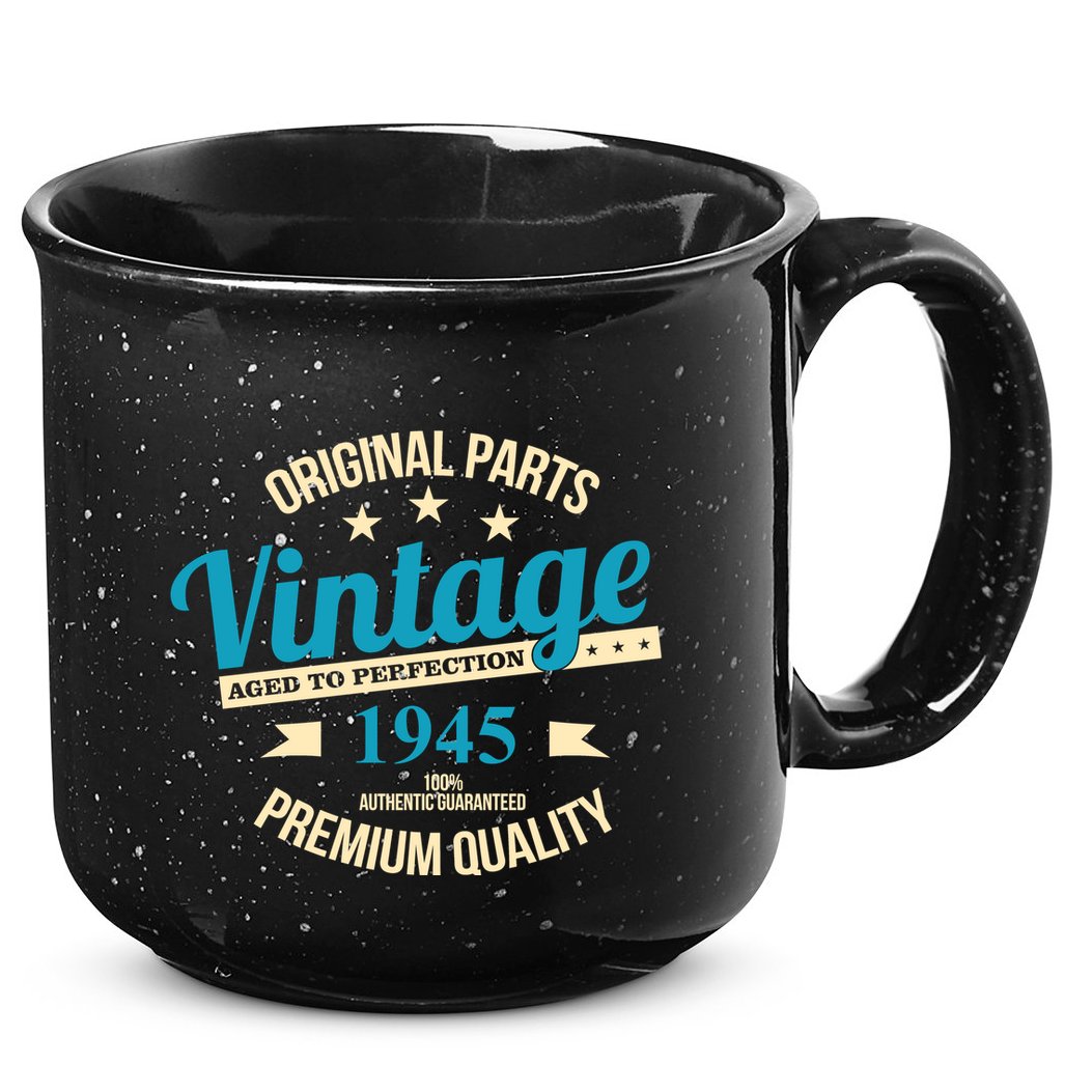 Original Parts Vintage 1945 80th Birthday 15oz Campfire Ceramic Mug