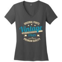 Original Parts Vintage 1945 80th Birthday Women's V-Neck T-Shirt