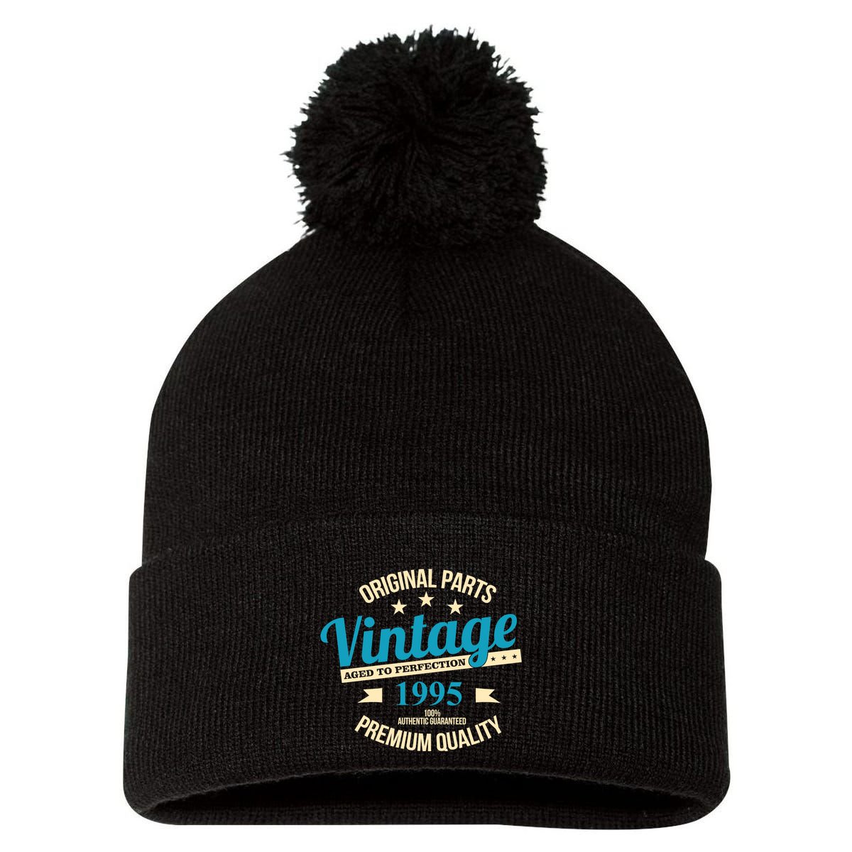 Original Parts Vintage 1995 30th Birthday Pom Pom 12in Knit Beanie