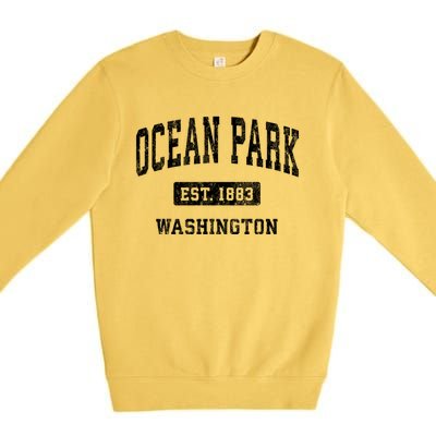 Ocean Park Washington Wa Vintage Athletic Sports Design Premium Crewneck Sweatshirt