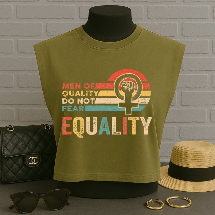 Of Quality Do Not Fear Equality Feminism Garment-Dyed Women's Muscle Tee